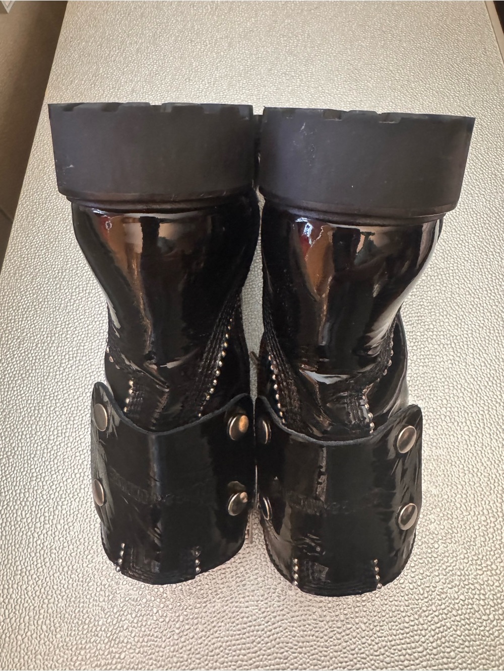 Zadig & Voltaire women's black leather Joe Wrinkle Studs Ankle Boots - Picture 5 of 16